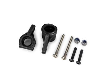 Traxxas TRX9137 Steering blocks, extreme heavy duty, black (left & right)/ 3x26mm hinge pins (2)/ 3x15mm BCS (2) (for use with #9180, 9181, 9182 upgrade kit) - een set