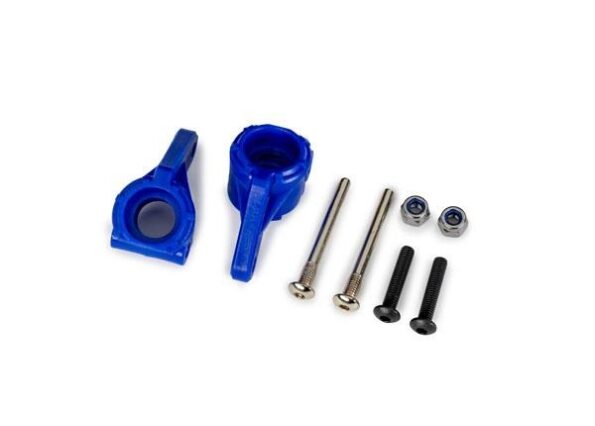 Traxxas TRX9137-BLUE Steering blocks, extreme heavy duty, blue (left & right)/ 3x26mm hinge pins (2)/ 3x15mm BCS (2) (for use with #9180, 9181, 9182 upgrade kit)