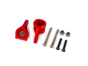 Traxxas TRX9137-RED Steering blocks, extreme heavy duty, red (left & right)/ 3x26mm hinge pins (2)/ 3x15mm BCS (2) (for use with #9180, 9181, 9182 upgrade kit) - een set rode