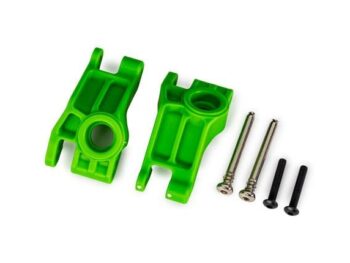 Traxxas TRX9150-GRN Carriers, stub axle, rear, extreme heavy duty, green (left & right)/ 3x31mm hinge pins (2)/ 3x18mm BCS (2) (for use with #9180, 9181, 9182 upgrade kit) - twee felgroene