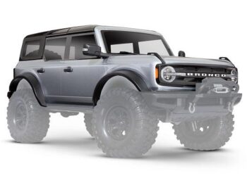 Traxxas TRX9211G Body, Ford Bronco (2021), complete, iconic silver (painted) (includes grille, side mirrors, door handles, fender flares, windshield wipers, spare tire mount, & clipless mounting) (requires #8080X