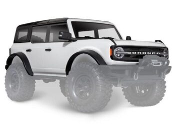 Traxxas TRX9211L Body, Ford Bronco (2021), complete, oxford white (painted) (includes grille, side mirrors, door handles, fender flares, windshield wipers, spare tire mount, & clipless mounting) (requires #8080X