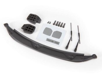 Traxxas TRX9217 Mirrors, side, black (left & right)/ windshield wipers (2)/ cowl/ 2.5x8 BCS (3)/ 2.5x10 CS (2)/ 1.6x5 BCS (2) (fits #9211 body) - een set zwarte