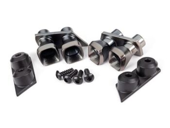 Traxxas TRX9318 Exhaust tips (2)/ exhaust tip mounts (2)/ 2.6X8 BCS (4) - twee donkerg