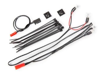 Traxxas TRX9385 LED light harness/ power harness/ zip ties (9)/ mounts (2) (fits #9333 or 9335 body) - een set van zwar