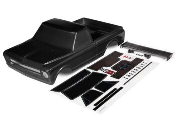 Traxxas TRX9411A Body, Chevrolet C10 (black) (includes wing & decals) (requires #9415 series body accessories to complete body) - een zwar