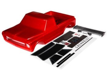 Traxxas TRX9411R Body, Chevrolet C10 (red) (includes wing & decals) (requires #9415 series body accessories to complete body) - transparant