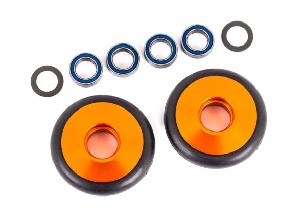Traxxas TRX9461A Wheels, wheelie bar, 6061-T6 aluminum (orange-anodized) (2)/ 5x8x2.5mm ball bearings (4)/ o-rings (2)/ 5x8x0.3mm TW (2)