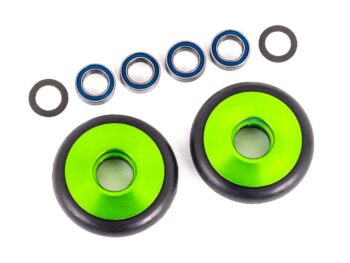 Traxxas TRX9461G Wheels, wheelie bar, 6061-T6 aluminum (green-anodized) (2)/ 5x8x2.5mm ball bearings (4)/ o-rings (2)/ 5x8x0.3mm TW (2) - twee groene, ge