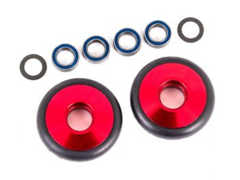 Traxxas TRX9461R Wheels, wheelie bar, 6061-T6 aluminum (red-anodized) (2)/ 5x8x2.5mm ball bearings (4)/ o-rings (2)/ 5x8x0.3mm TW (2) - twee rode