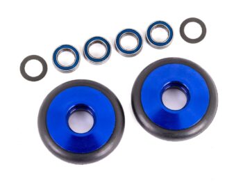 Traxxas TRX9461X Wheels, wheelie bar, 6061-T6 aluminum (blue-anodized) (2)/ 5x8x2.5mm ball bearings (4)/ o-rings (2)/ 5x8x0.3mm TW (2) - twee blauw