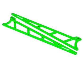 Traxxas TRX9462G Side plates, wheelie bar, green (aluminum) (2) - twee felgroene