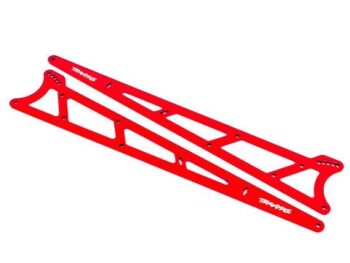 Traxxas TRX9462R Side plates, wheelie bar, red (aluminum) (2) - twee identieke