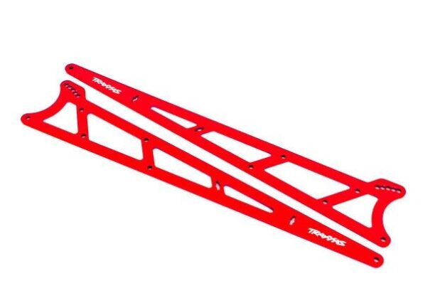 Traxxas TRX9462R Side plates, wheelie bar, red (aluminum) (2)