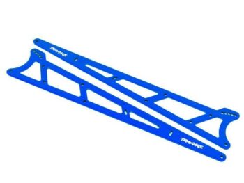 Traxxas TRX9462X Side plates, wheelie bar, blue (aluminum) (2) - twee lange