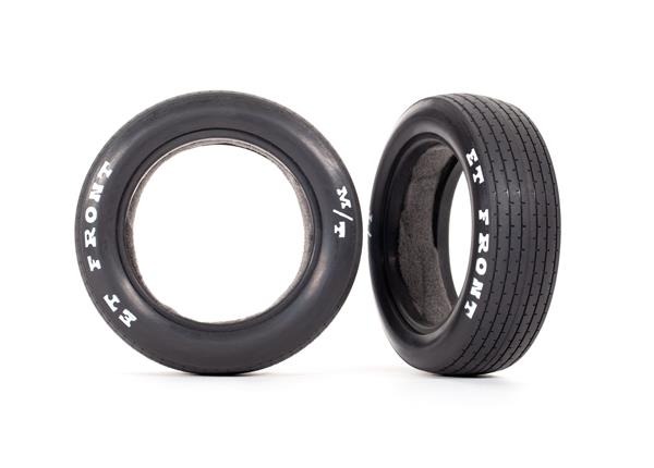 Tires, front (2)/ foam inserts (2) Traxxas TRX9470 Tires, front (2)/ foam inserts (2) - twee zwarte
