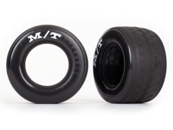 Traxxas TRX9471 Tires, rear (2)/ molded inserts (2) - twee zwar