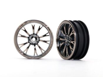 Traxxas TRX9472X Wheels, Weld black chrome (front) (2) - twee glanz