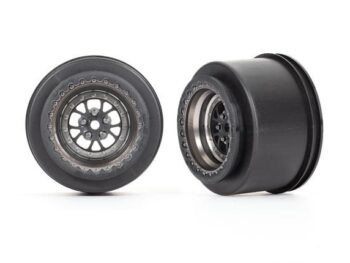 Traxxas TRX9473A Wheels, Weld satin black chrome (rear) (2) - twee zwarte RC