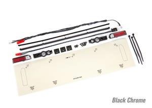 Traxxas TRX9497X LED lights, tail lights (red)/ power harness/ tail light housings (left & right)/ tailgate trim (black chrome)/ zip ties (3) - een set