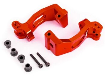 Traxxas TRX9532R CASTER BLOCKS (C-HUBS), 6061-T6 ALUMINUM (RED-ANODIZED), LEFT & RIGHT/ KINGPIN BUSHINGS (4) - twee or