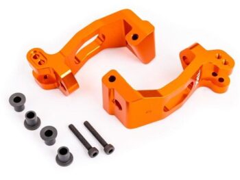 Traxxas TRX9532T CASTER BLOCKS (C-HUBS), 6061-T6 ALUMINUM (ORANGE-ANODIZED), LEFT & RIGHT/ KINGPIN BUSHINGS (4) - twee oranje