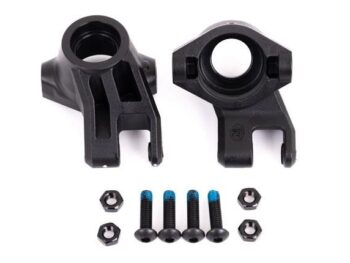 Traxxas TRX9537 Steering blocks, left & right/ M4x0.7 NL (4) - twee zwarte kunst