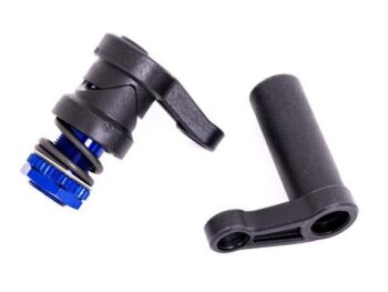 Traxxas TRX9545 Servo saver/ servo saver spring/ servo horn, steering (assembled) - twee zwar