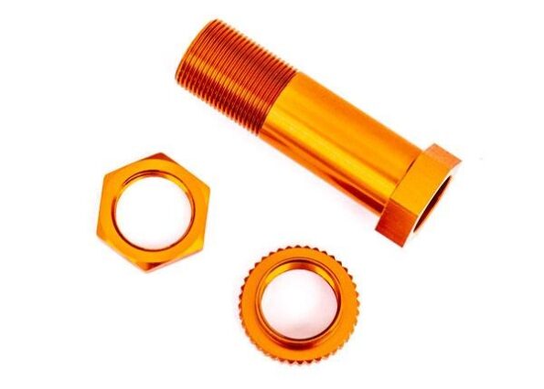 Traxxas TRX9545T SERVO SAVER POST/ ADJUSTER NUT/ LOCKNUT (ORANGE-ANODIZED, 6061-T6 ALUMINUM) (1 EACH)