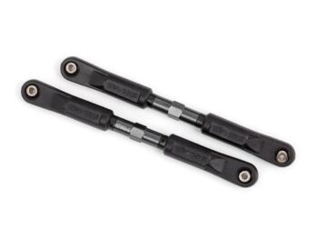 Traxxas TRX9547A Camber links, front, Sledge (TUBES dark titanium-anodized, 7075-T6 aluminum, stronger than titanium) (117mm) (2)/ rod ends, assembled with steel hollow balls (4)/ aluminum wrench, 8mm (1) - twee don