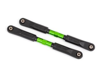 Traxxas TRX9547G Camber links, front, Sledge (TUBES green-anodized, 7075-T6 aluminum, stronger than titanium) (117mm) (2)/ rod ends, assembled with steel hollow balls (4)/ aluminum wrench, 8mm (1) - twee zwar