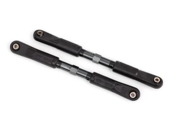 Traxxas TRX9549A Toe links, Sledge (TUBES dark titanium-anodized, 7075-T6 aluminum, stronger than titanium) (120mm) (2)/ rod ends, assembled with steel hollow balls (4)/ aluminum wrench, 8mm (1) - twee donker