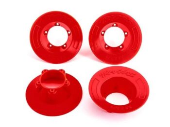 Traxxas TRX9569R Wheel covers, red (4) (fits #9572 wheels) - vier