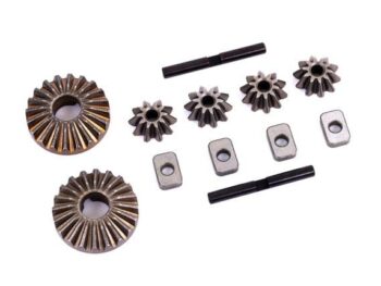 Traxxas TRX9582 Gear set, differential (output gears (2)/ spider gears (4)/ spider gear shafts (2)/ spacers (4)) - een set