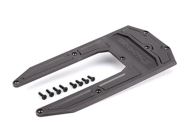 Skidplate, chassis, graphite gray (fits Sledge) Traxxas TRX9623A Skidplate, chassis, graphite gray (fits Sledge) - een donkergrijze, U