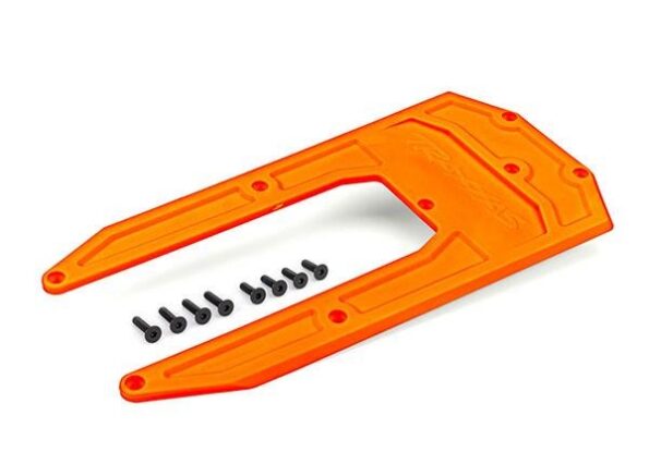Traxxas TRX9623T Skidplate, chassis, orange (fits Sledge)