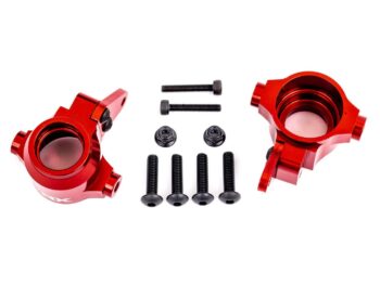 Traxxas TRX9635R STEERING BLOCKS, 6061-T6 ALUMINUM (RED-ANODIZED), LEFT & RIGHT - twee rode, ge