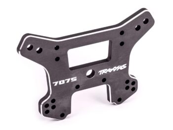 Traxxas TRX9639A Shock tower, front, 7075-T6 aluminum (dark titanium-anodized) (fits Sledge) - een donkergri