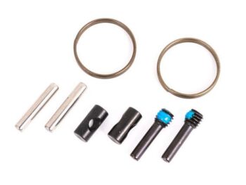Traxxas TRX9656X Rebuild kit, steel constant-velocity driveshafts, center (front or rear) (includes pins for 2 driveshaft assemblies) (for #9655X steel CV driveshafts) - een set metal