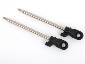 Traxxas TRX9662 Shock shaft, 80mm (GT-Maxx) (steel, chrome finish) (2) (assembled with rod ends and steel hollow balls) - twee identieke