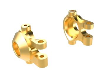 Traxxas TRX9737 Steering blocks, brass (7 grams) (left & right)/ 2.5x12mm BCS (with threadlock) (2)/ 2x6mm SS (with threadlock) (4) - twee gl