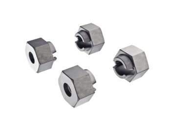 Traxxas TRX9750A Wheel hubs, 7mm hex (steel) (4)/ axle pins (4) - vier donkerg