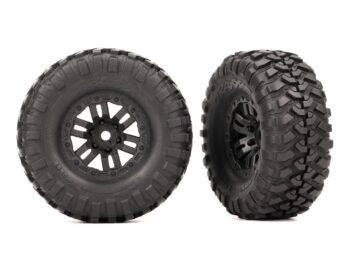 Traxxas TRX9773 Tires & wheels, assembled (black 1.0 wheels, Canyon Trail 2.2x1.0 tires) (2) - twee zwarte
