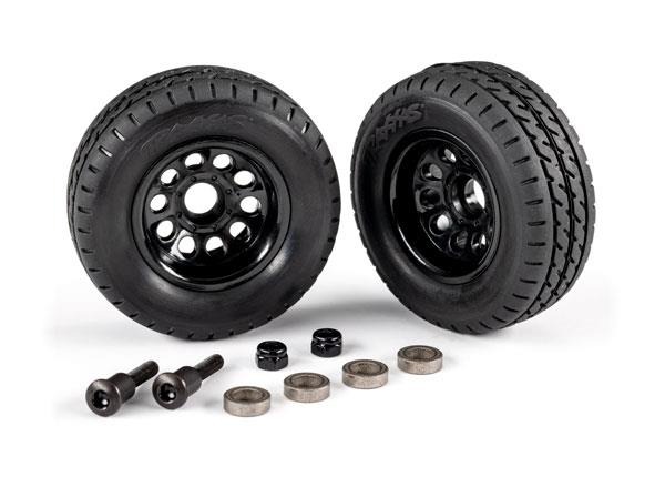 Trailer wheels (2)/ tires (2)/ mounting hardware Traxxas TRX9797 Trailer wheels (2)/ tires (2)/ mounting hardware - twee zwar