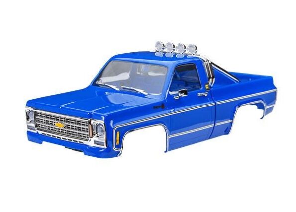 Traxxas TRX9811-BLUE Body, Chevrolet K10 Truck (1979), complete, blue (includes grille, side mirrors, door handles, roll bar, windshield wipers, & clipless mounting) (requires #9835 front & rear bumpers)