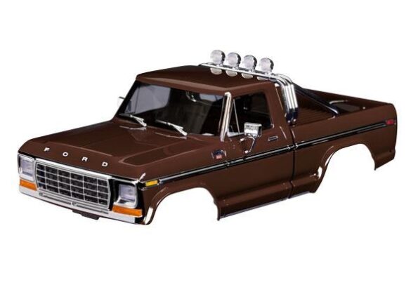 Traxxas TRX9812-BRWN Body, Ford F-150 Truck (1979), complete, brown (includes grille, side mirrors, door handles, roll bar, windshield wipers, side trim, & clipless mounting) (requires #9834 front & rear bumpers)