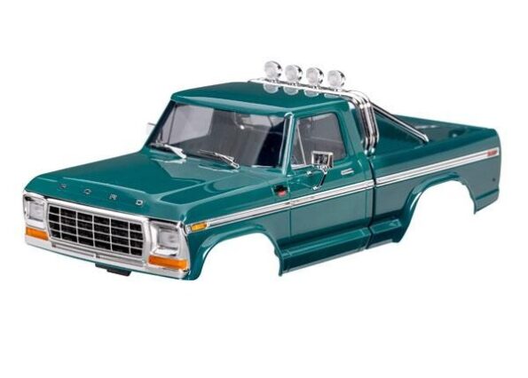 Traxxas TRX9812-GRN Body, Ford F-150 Truck (1979), complete, green (includes grille, side mirrors, door handles, roll bar, windshield wipers, side trim, & clipless mounting) (requires #9834 front & rear bumpers)