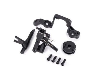 Traxxas TRX9890 Two speed shift assembly/ shift dog/ shift fork/ transmission mount/ 2x6mm BCS (4) (for #9891 transmission) - een set zwarte