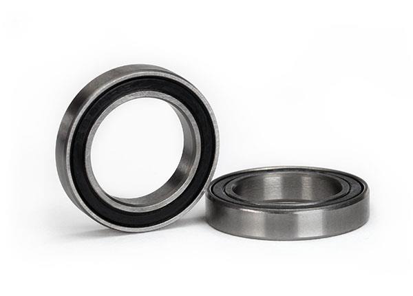 twee metalen kogellagers op witte achtergrond Traxxas TRX5106A Ball bearing, black rubber sealed (15x24x5mm) (2), TRX5106A - twee metalen kog