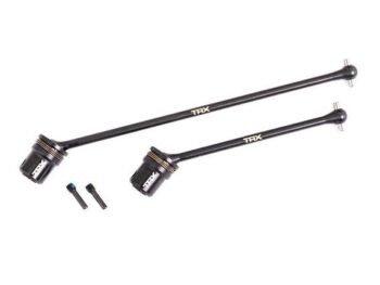Traxxas TRX9655X Driveshafts, center, assembled (steel constant-velocity), front (1)/ rear (1) (fits Sledge) - twee zwarte